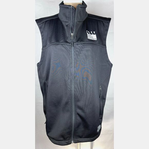 North Face Ridgeline Golf Vest Black Full Zip Sz LG Kaas Wilson Architect logo - Picture 1 of 10